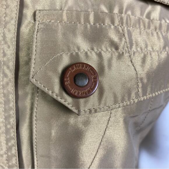 Lauren Ralph Lauren vest Large gold metallic safari utility cargo belt gorpcore - Picture 9 of 12